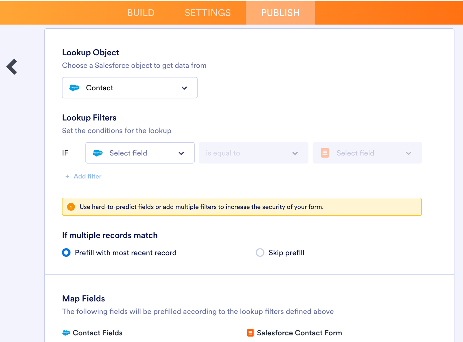 Jotform Contact Object lookup